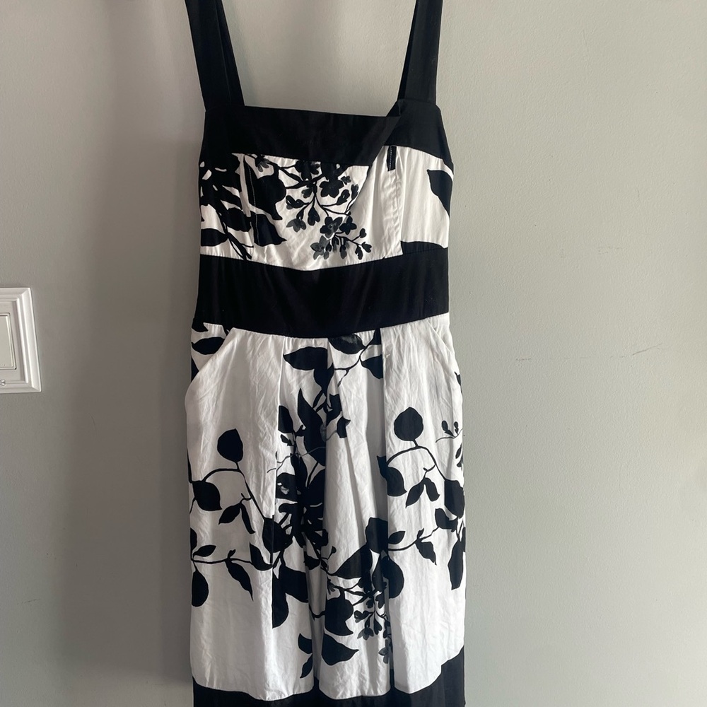 Elegant Black and White Floral Dress